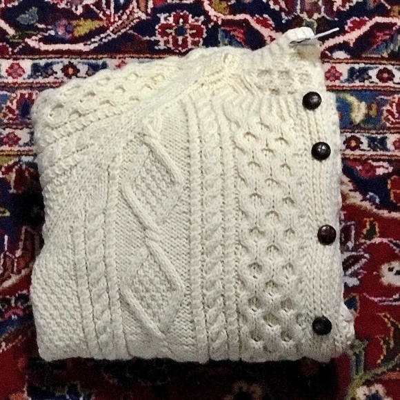 Vintage Men’s Large 100% Wool Handknit Donegal JOHN MOLLOY Irish Sweater - Picture 5 of 14